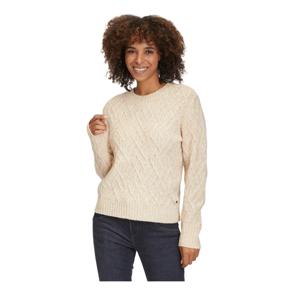 Betty & Co Klassieke Gebreide Trui Beige Dames