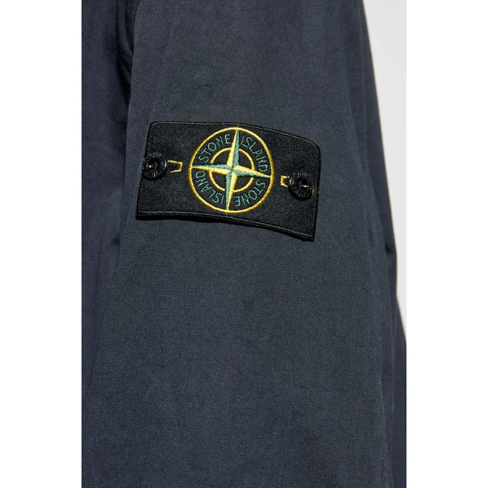 Stone Island Jas met logo Blue Heren