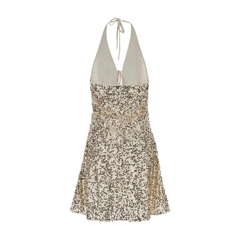 Rotate Birger Christensen Gouden Halternek Mini Jurk Gray Dames