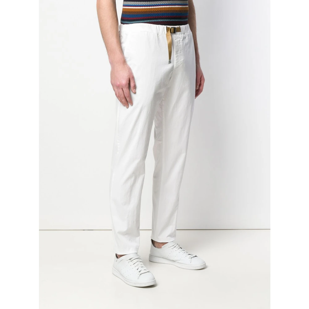 White Sand Gebelde Slim-Fit Katoenen Broek White Heren