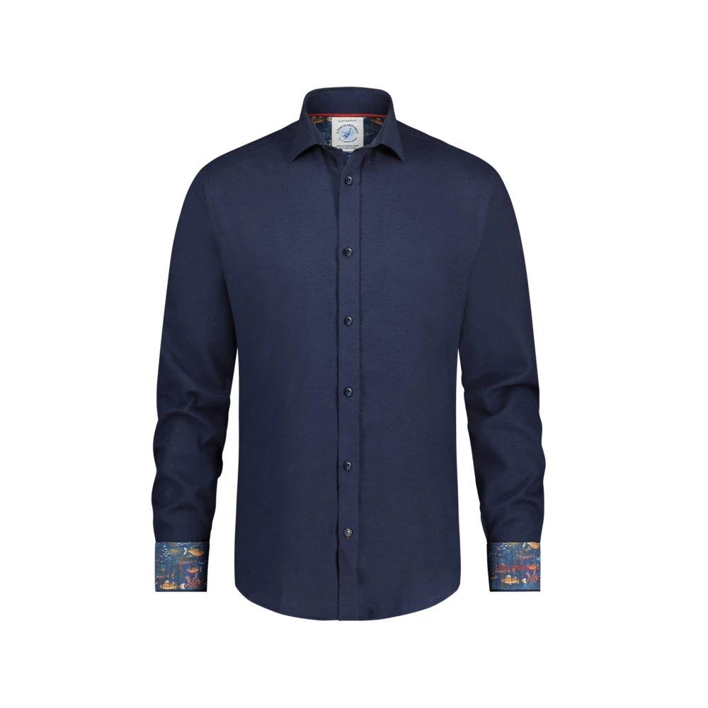 A fish named fred Casual Donkerblauw Overhemd Blue Heren