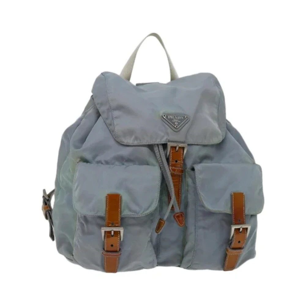 Prada Vintage Pre-owned Nylon backpacks Blue Dames