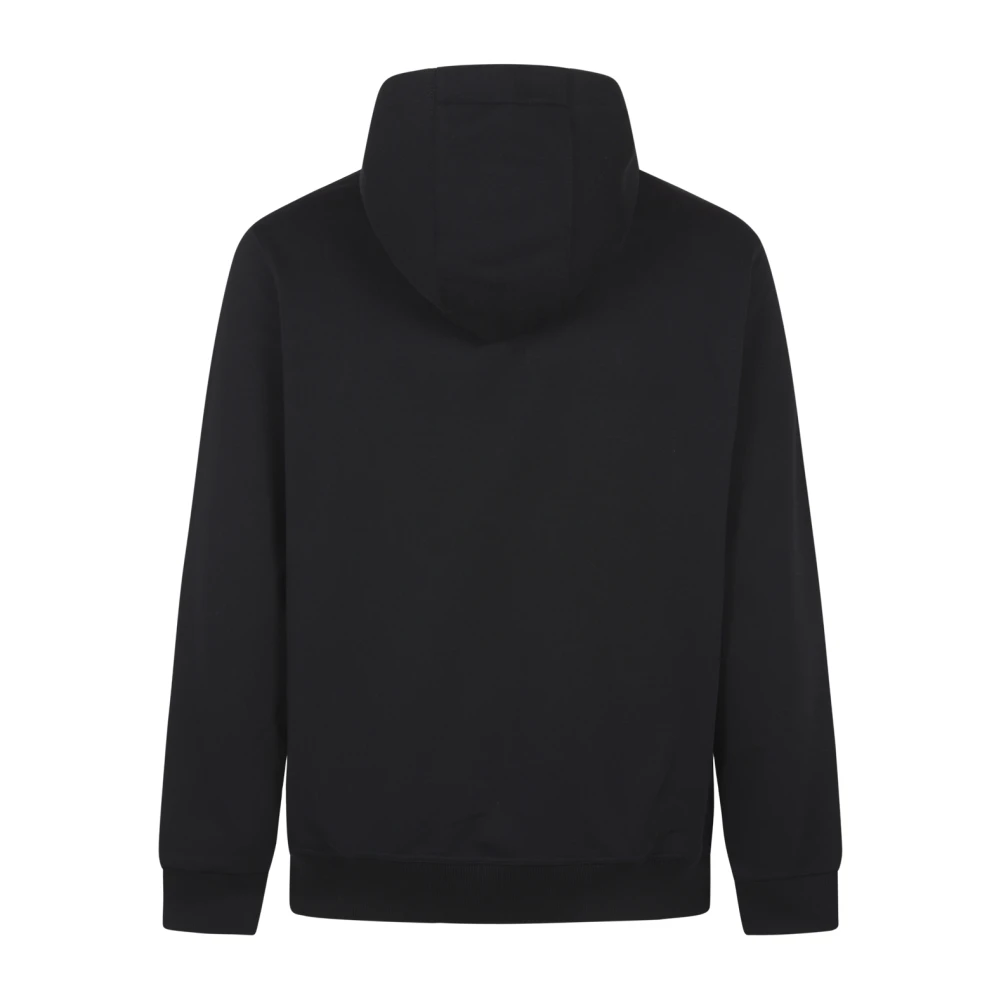 Burberry Zwarte Logo Sweatshirt Capuchon Elastische Manchetten Black Heren