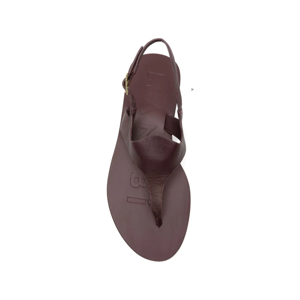 Manebí Leren Slingback Platte Sandalen