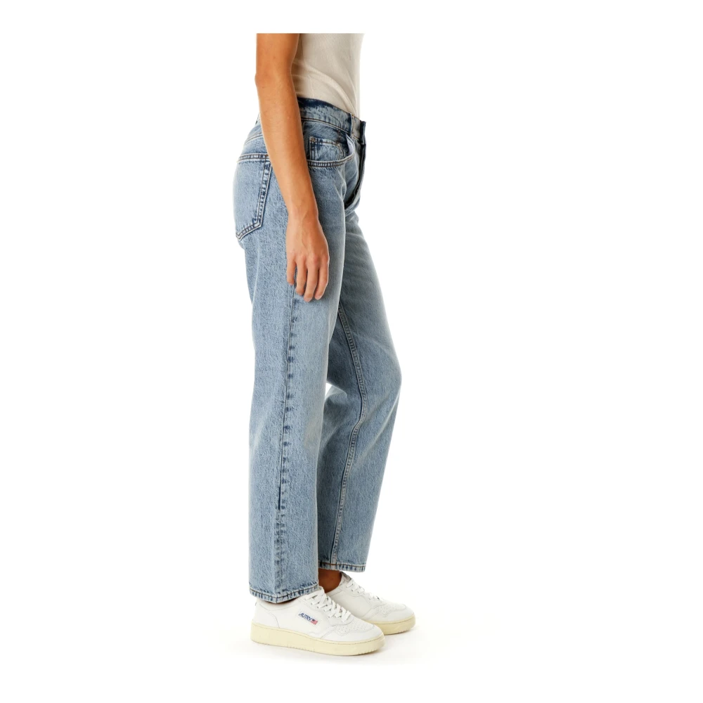 Anine Bing High Waist Straight Fit Jeans Blue Dames