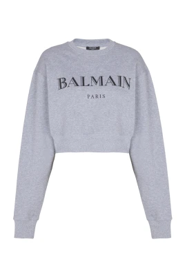 Tryckt crew-neck sweatshirt
