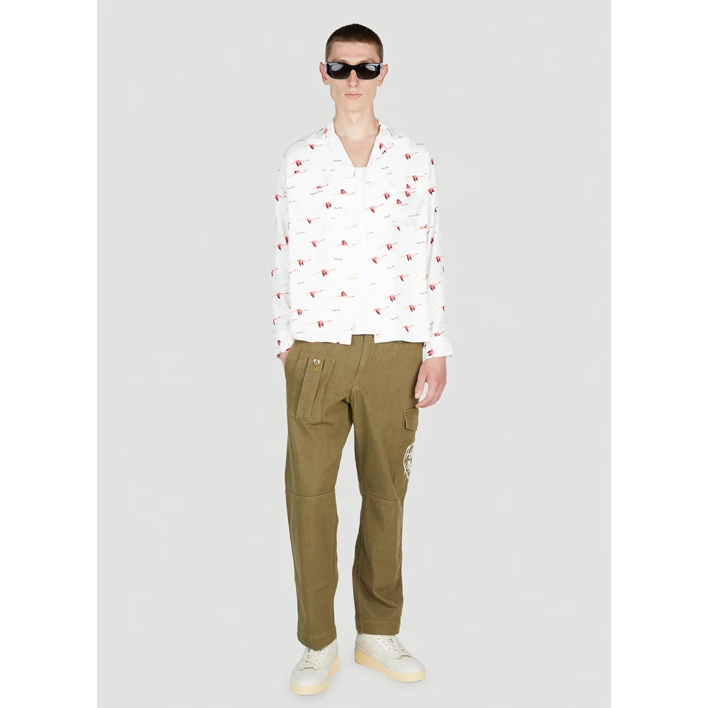Human Made Flamingo Print Overhemd White Heren