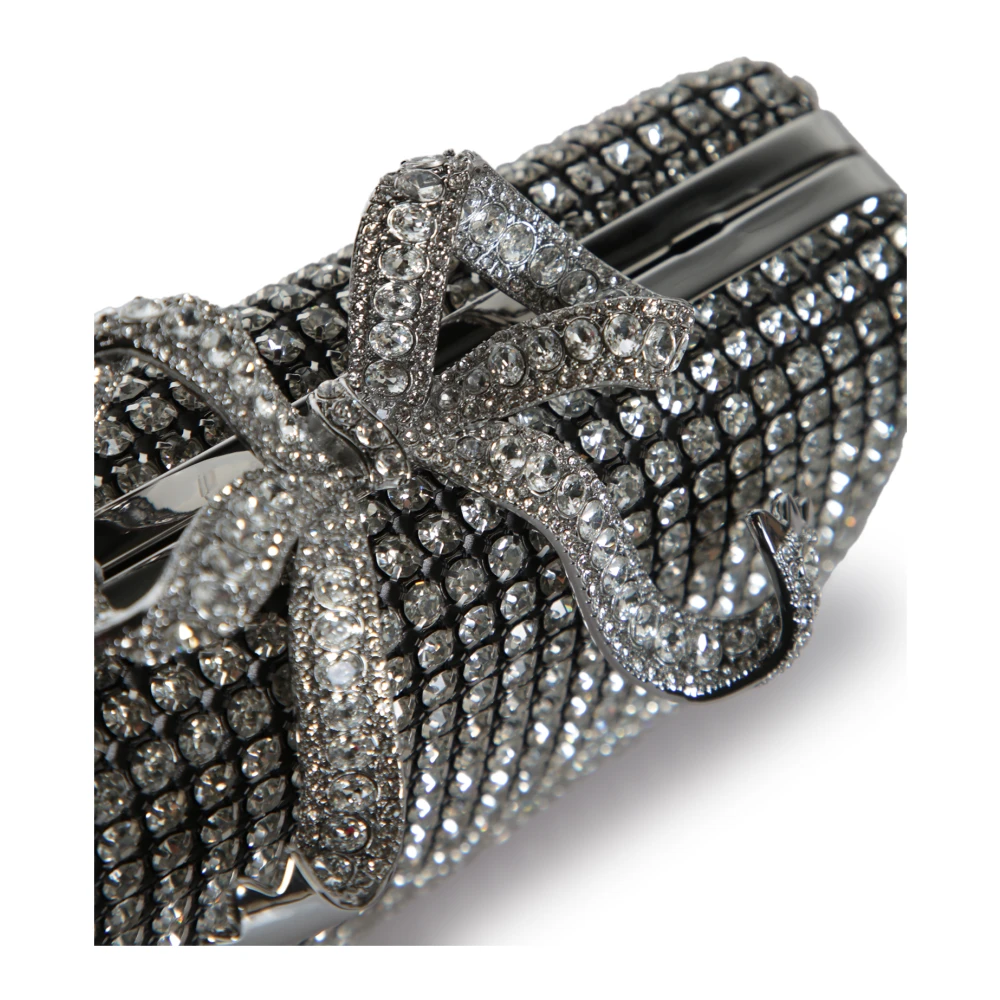 Self Portrait Kristal Doos Fonkelende Clutch Gray Dames