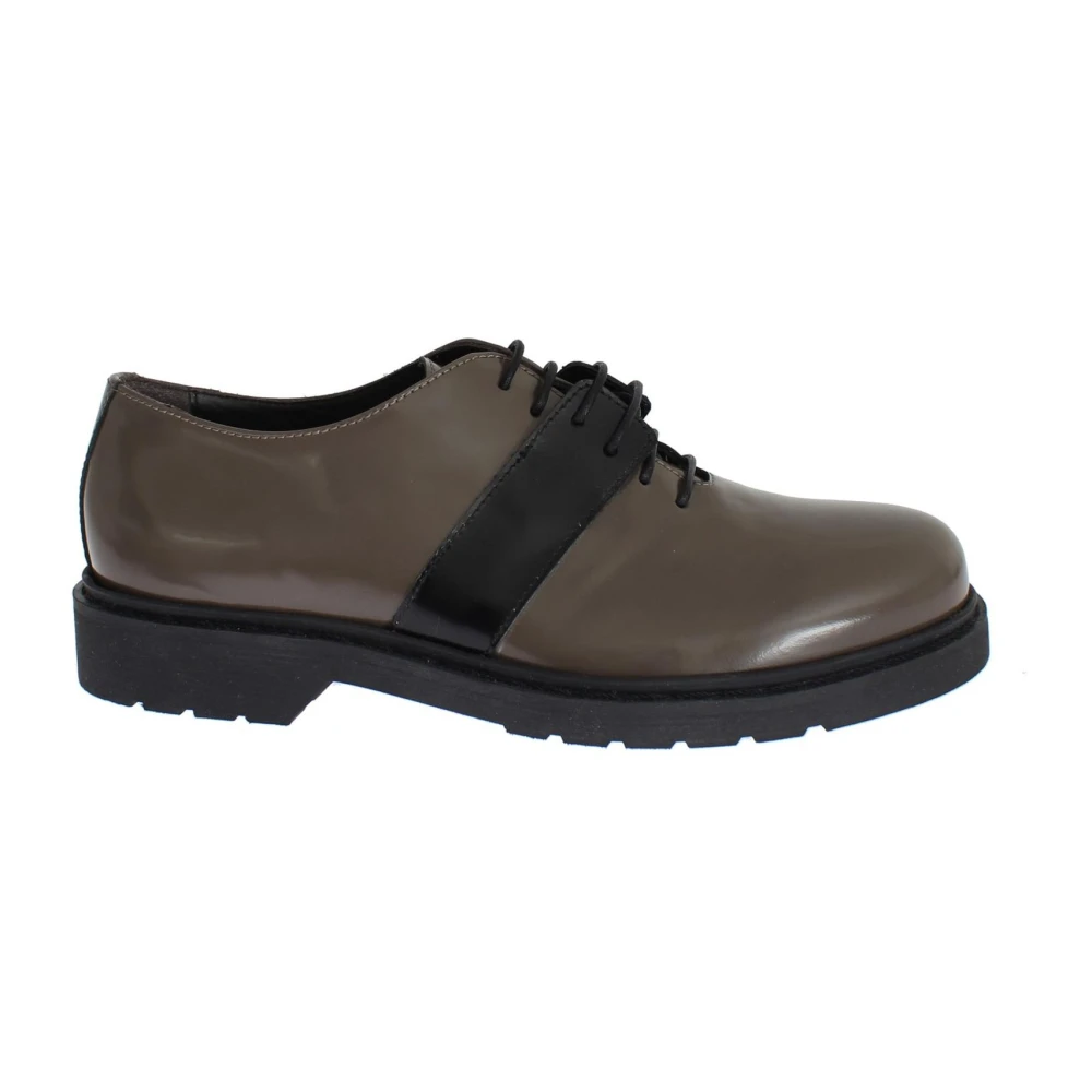 AI_ Gray Brown Leather Laceups Shoes - EU37/US6.5 - Image 2