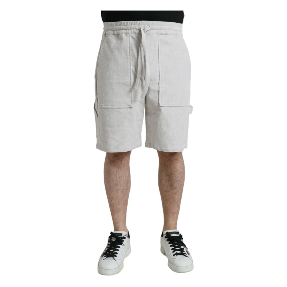 Dolce & Gabbana Men's Beige Cotton Corduroy Bermuda Shorts - Bermudas - M - Shorts