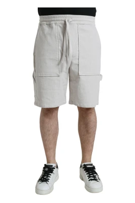 Beige Bomullscorduroy Bermuda Shorts