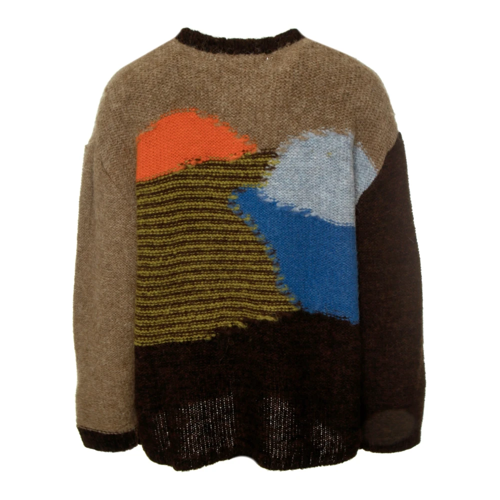 Brain Dead Alpaca Colorblock Gebreide Trui Multicolor Heren