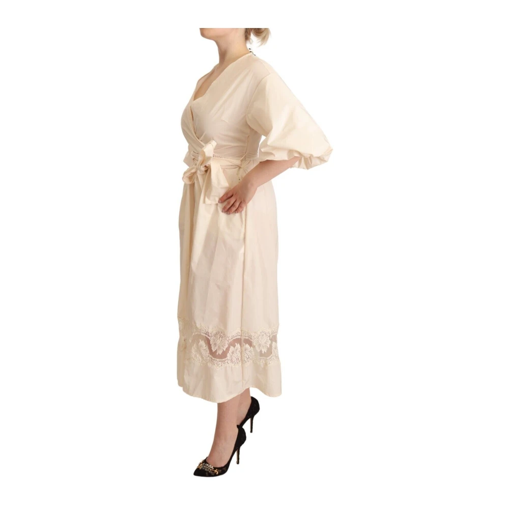 Pink Memories Elegante witte maxi wikkeljurk White Dames