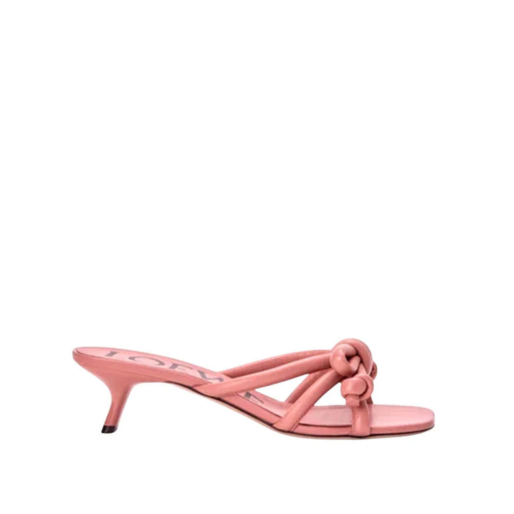 Loewe Women's Pink Heeled Mules, 8 Uk, Flamenco Knot Sandal
