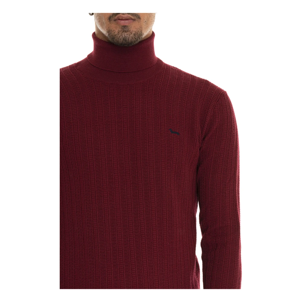Harmont & Blaine Gestructureerde Wol Turtleneck Pullover Red Heren