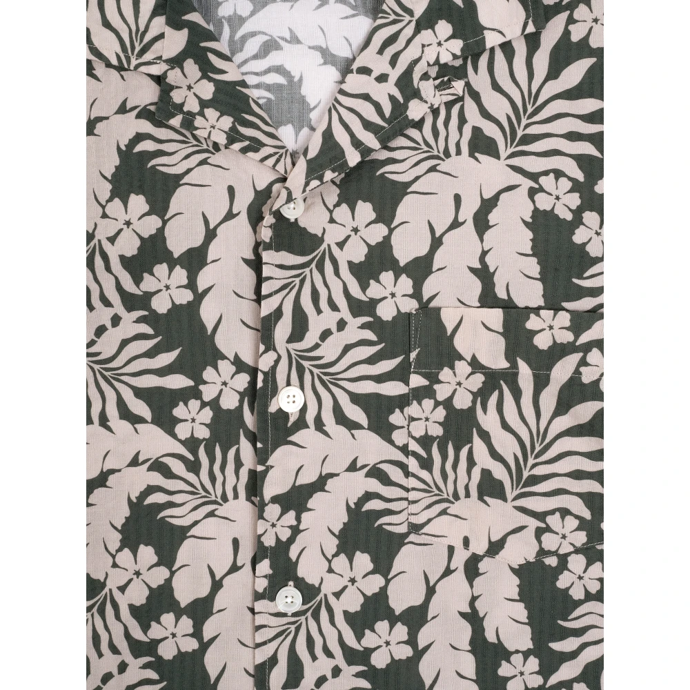 Hartford Palm MC Flower Print Shirt Green Heren