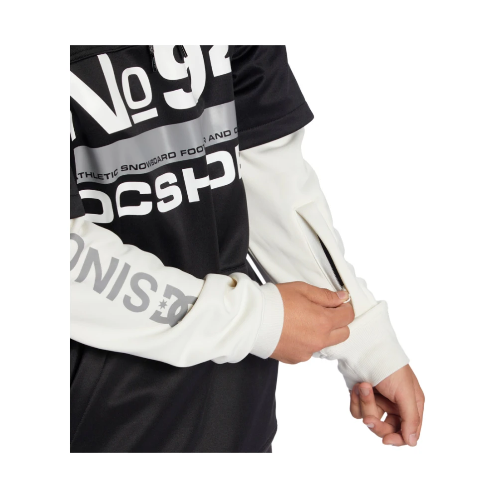 DC Shoes Zwarte trui met capuchon en ritssluiting zakken Black Heren