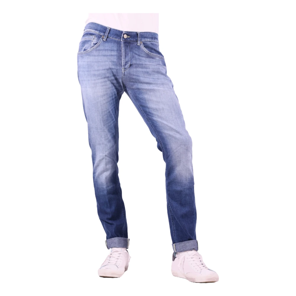 Dondup Blauwe Skinny Fit Jeans met knoopsluiting Blue Heren