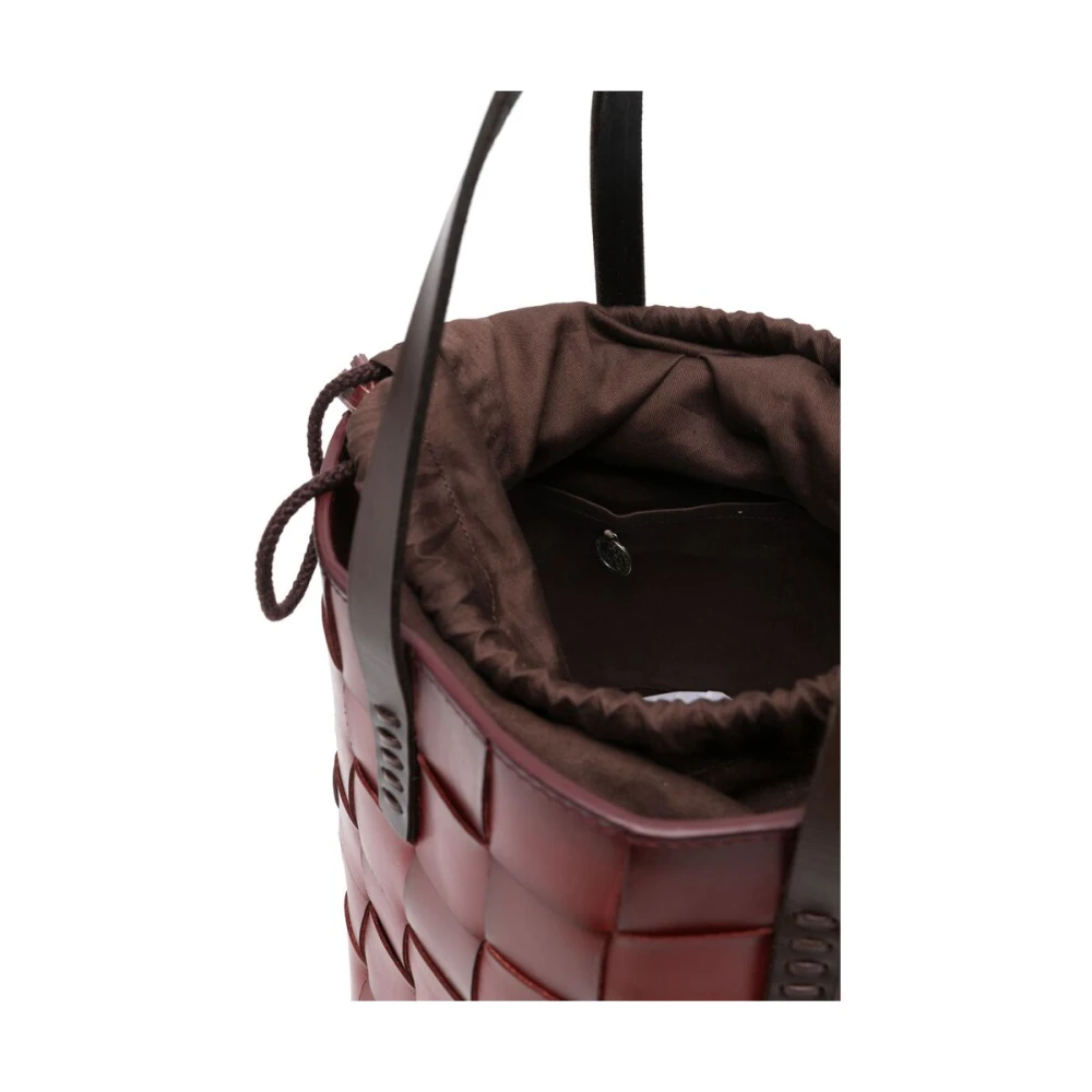 Dragon Diffusion Rode leren emmer tas met trekkoord Red Dames