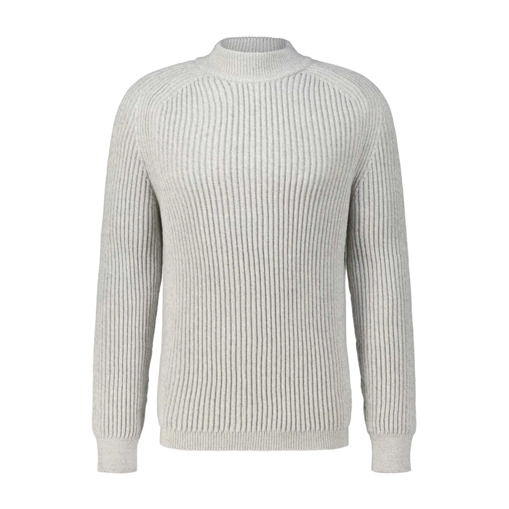 Hugo Boss Elastische Pullover met Opstaande Kraag Gray Heren
