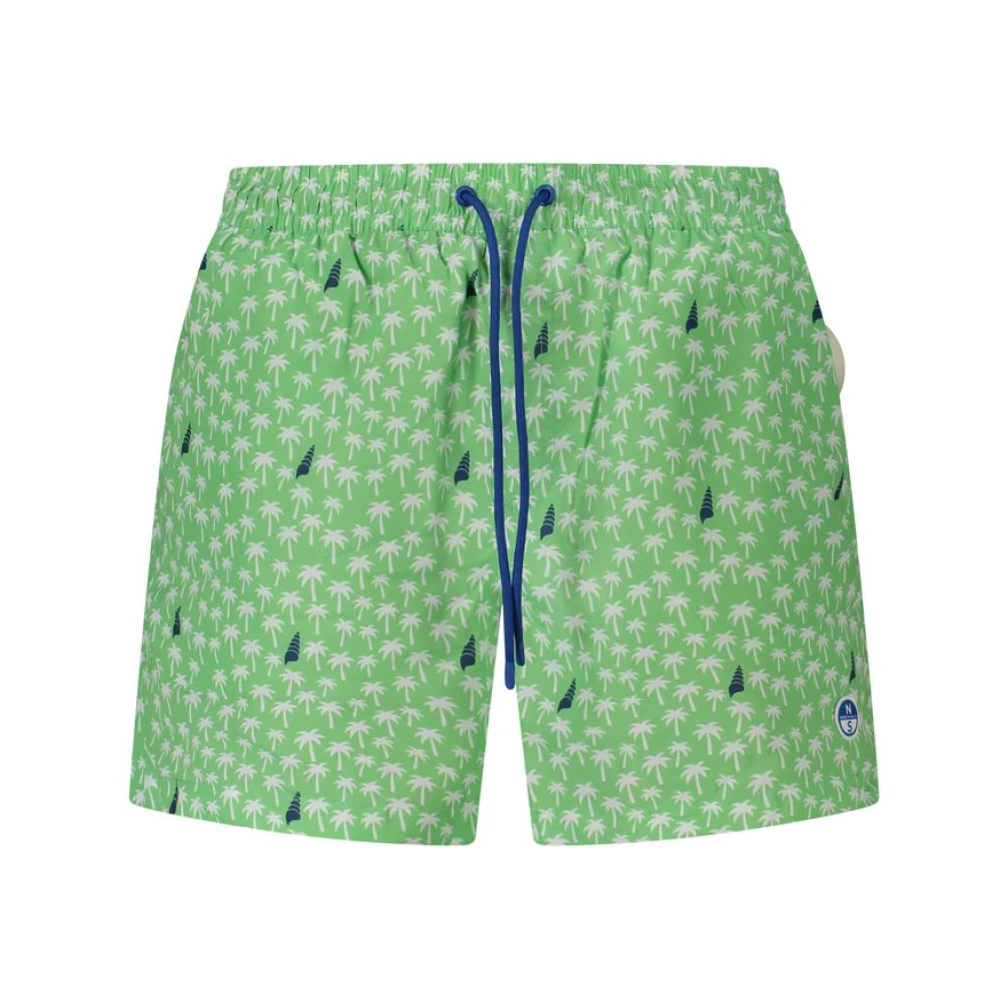 North Sails Green Beachwear, Male, S, Patterned Swim Boxer
