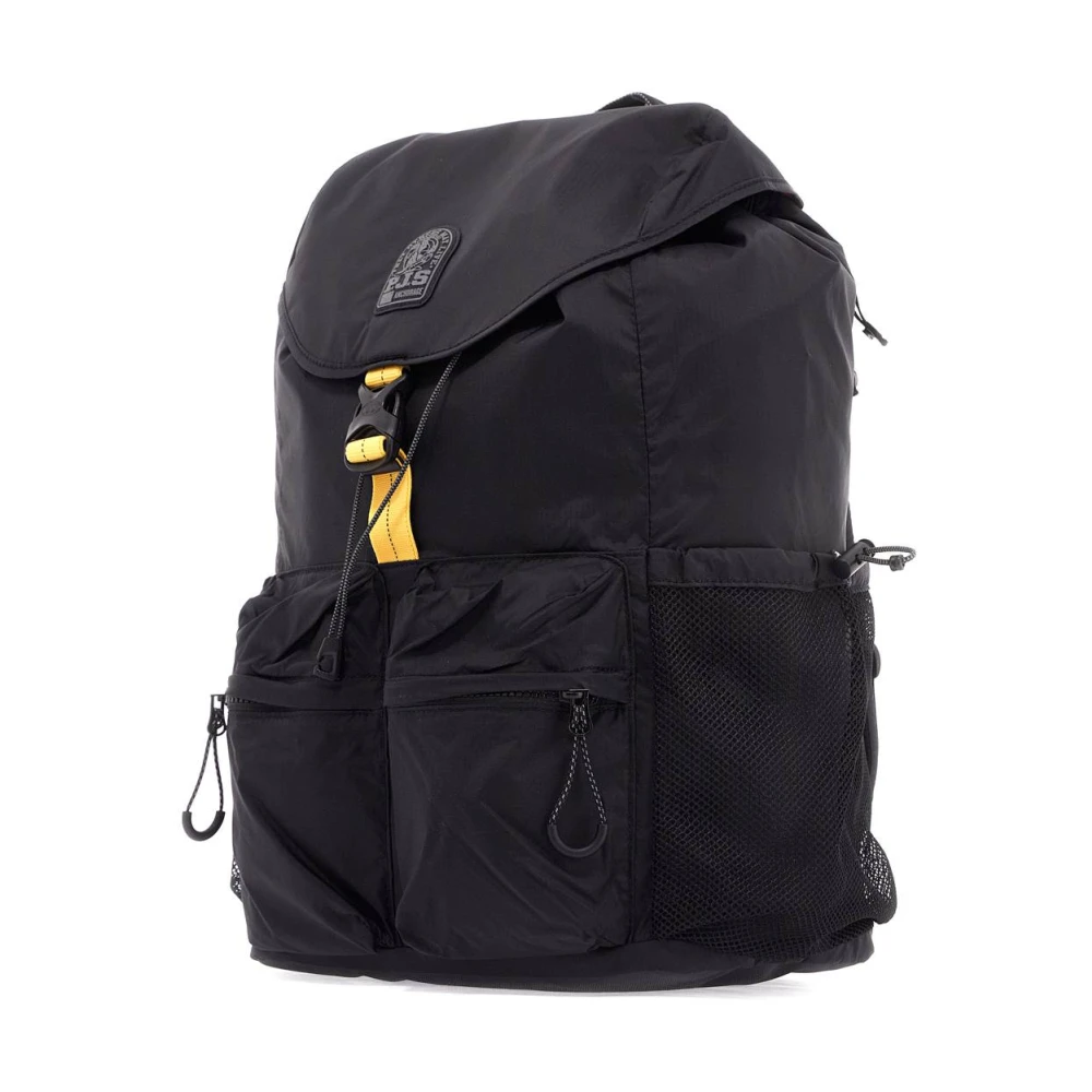 Parajumpers Ripstop Nylon Rugzak met Gele Tape Black Unisex