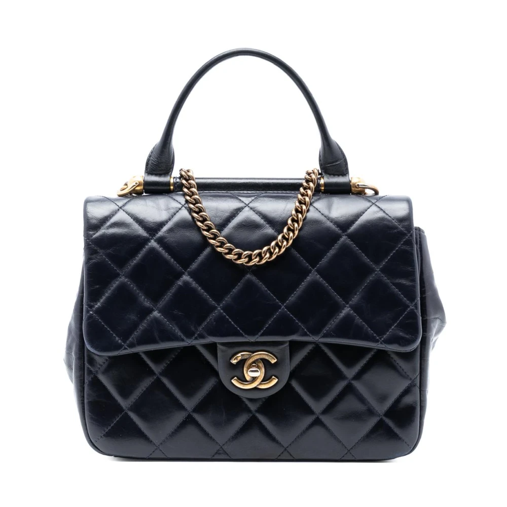 Chanel Vintage Women's Blue Pre-Owned Top Handle Bag