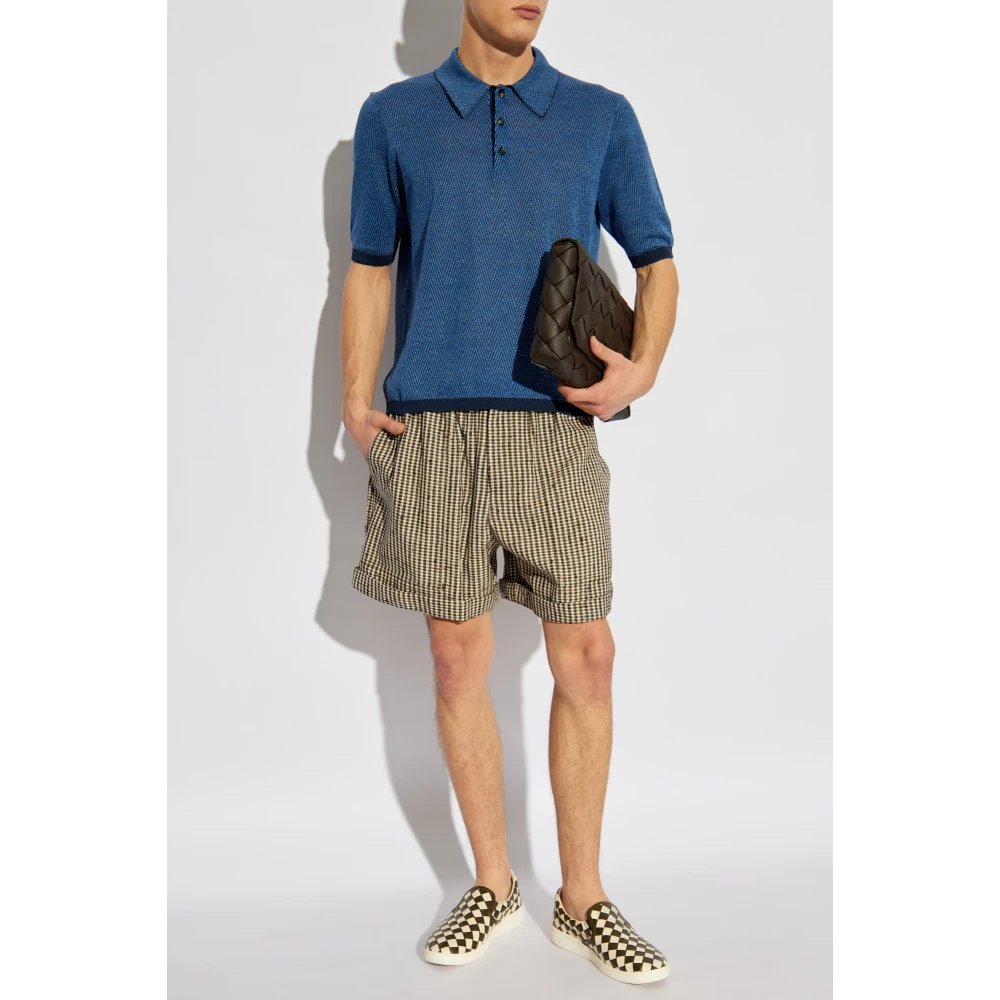 Bottega Veneta Geruite shorts Beige Heren