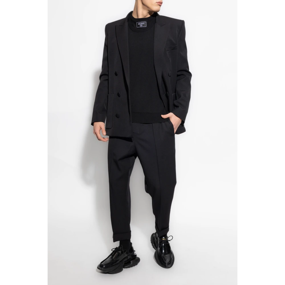 Balmain Wollen trui Black Heren