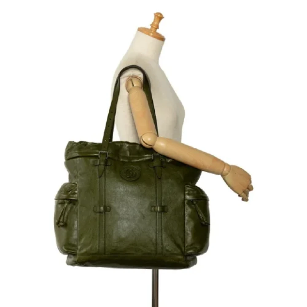Gucci Vintage Pre-owned Leather totes Green Dames