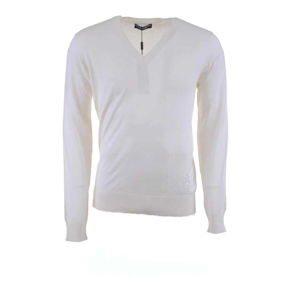 Dolce & Gabbana Heren V-Neck Trui White Heren