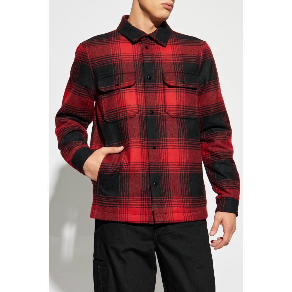 Woolrich Gewatteerd geruit overhemd Red Heren