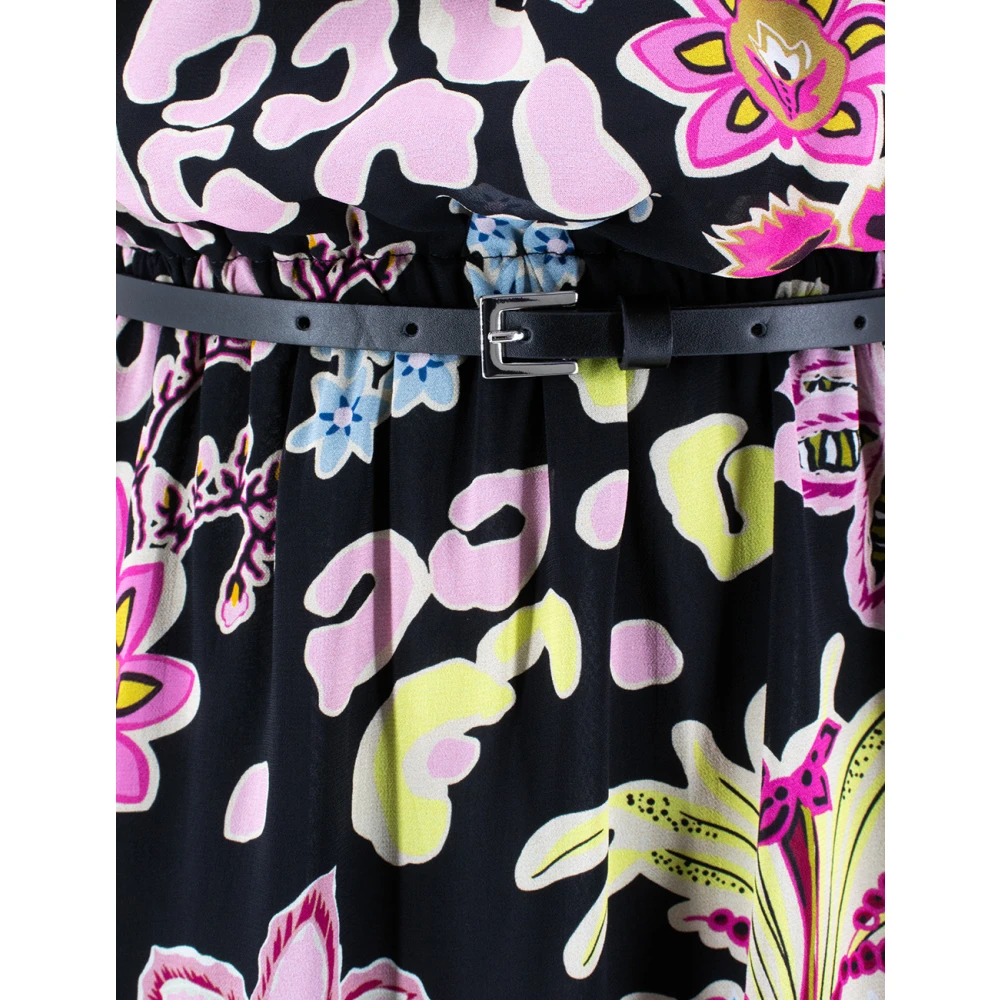 Ermanno Scervino Bloemenprint Korte Jurk met Tailleband Multicolor Dames