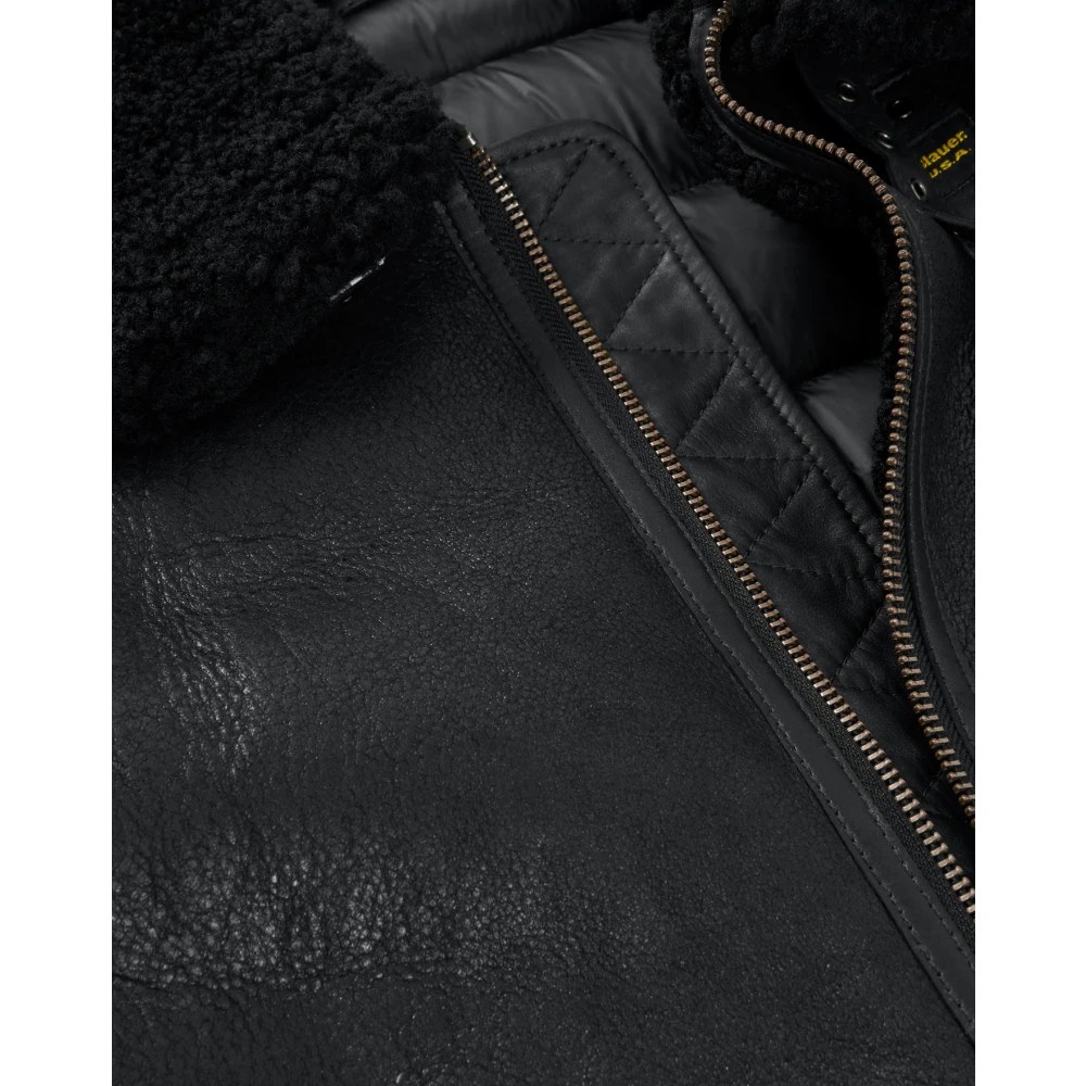 Blauer Zwarte Jas van Gemengde Stof Black Heren