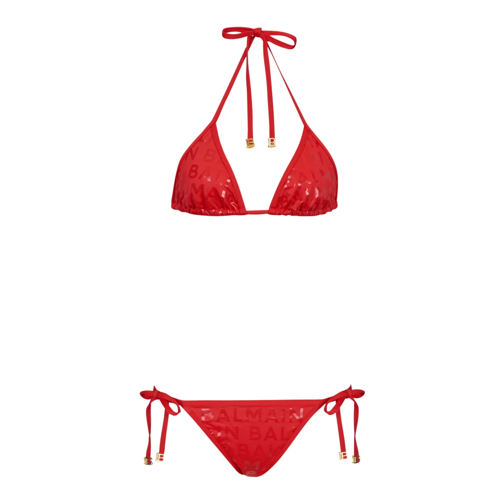 Balmain logo bikini Red Dames