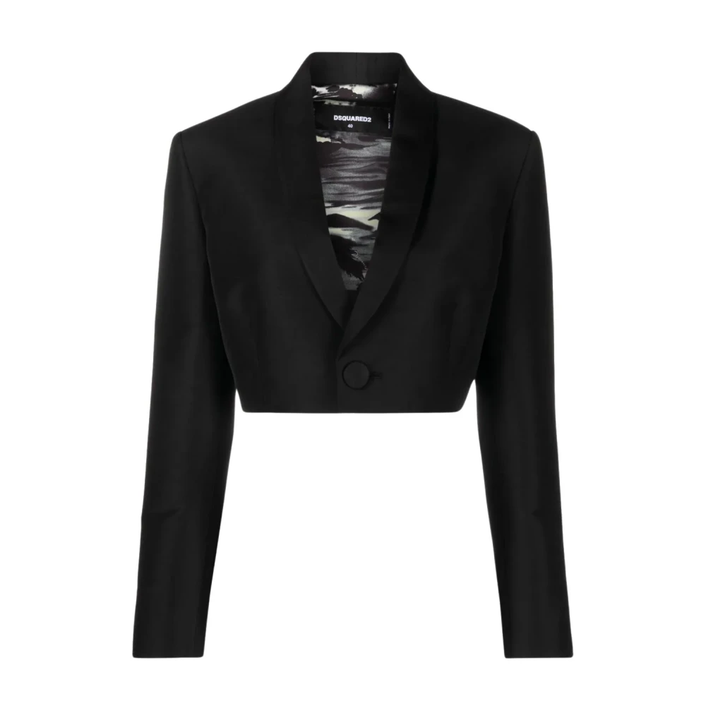 Dsquared2 Black Cropped Blazer - Female - Blazers - M - Jackets
