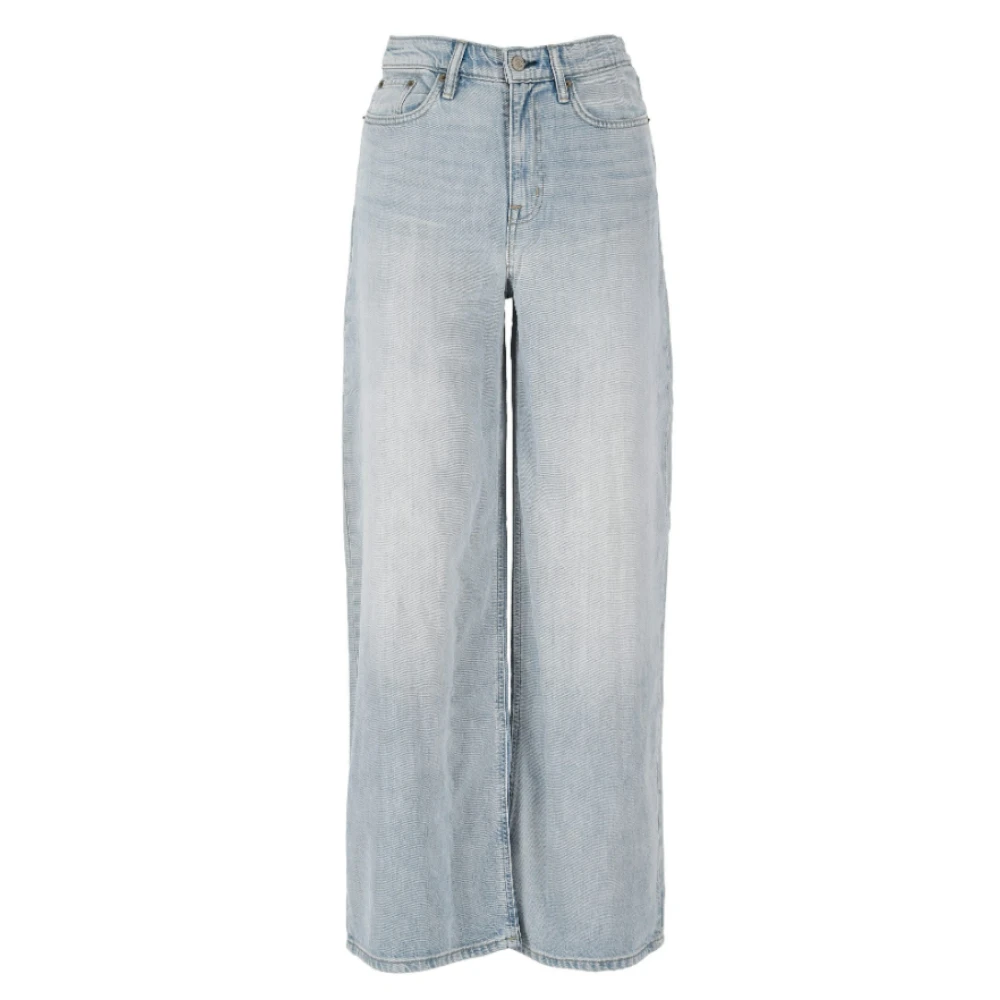 Ralph Lauren Women's Blue High-Rise Wide-Leg Jean - Wide Jeans - 3XS - Jeans
