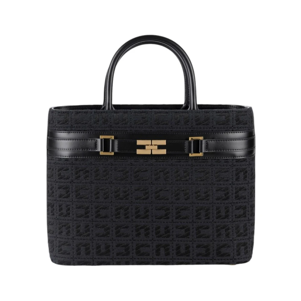 Elisabetta Franchi Stijlvolle leren tas voor vrouwen Black Dames