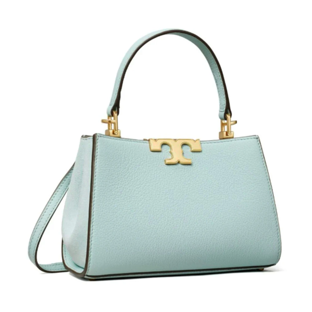 TORY BURCH Blauwe Leren Schoudertas met Gouden Details Blue Dames