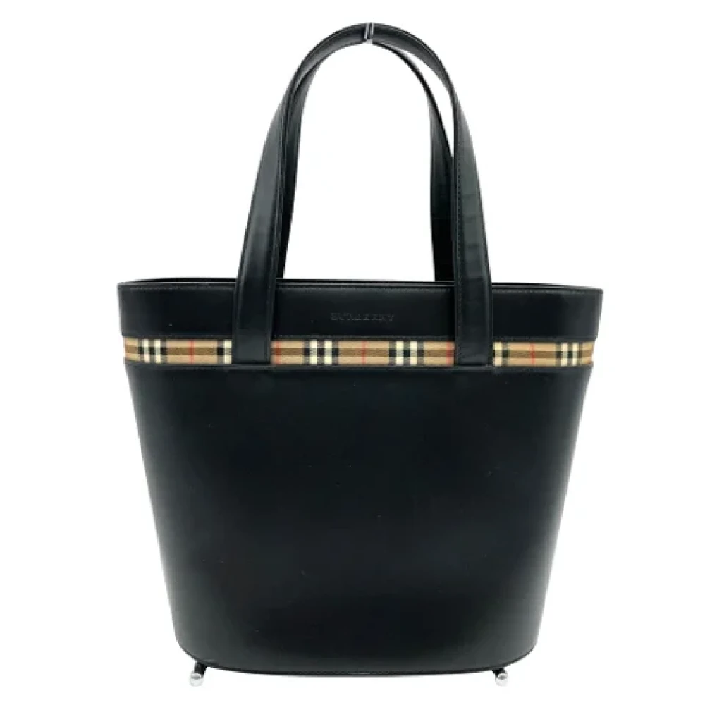 Burberry Vintage Pre-owned Leather totes Black Dames