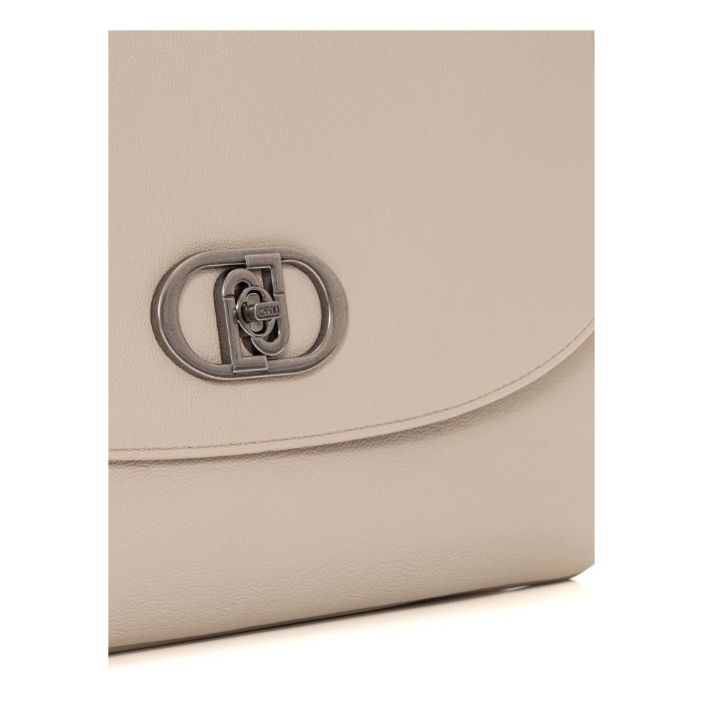 Liu Jo Stijlvolle Messenger Tas met Klep Sluiting Beige Dames