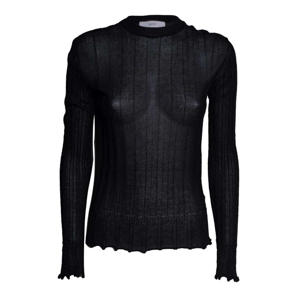 Akep Women's Black Round-Neck Knitwear, Xs, Round-Neck Knitwear