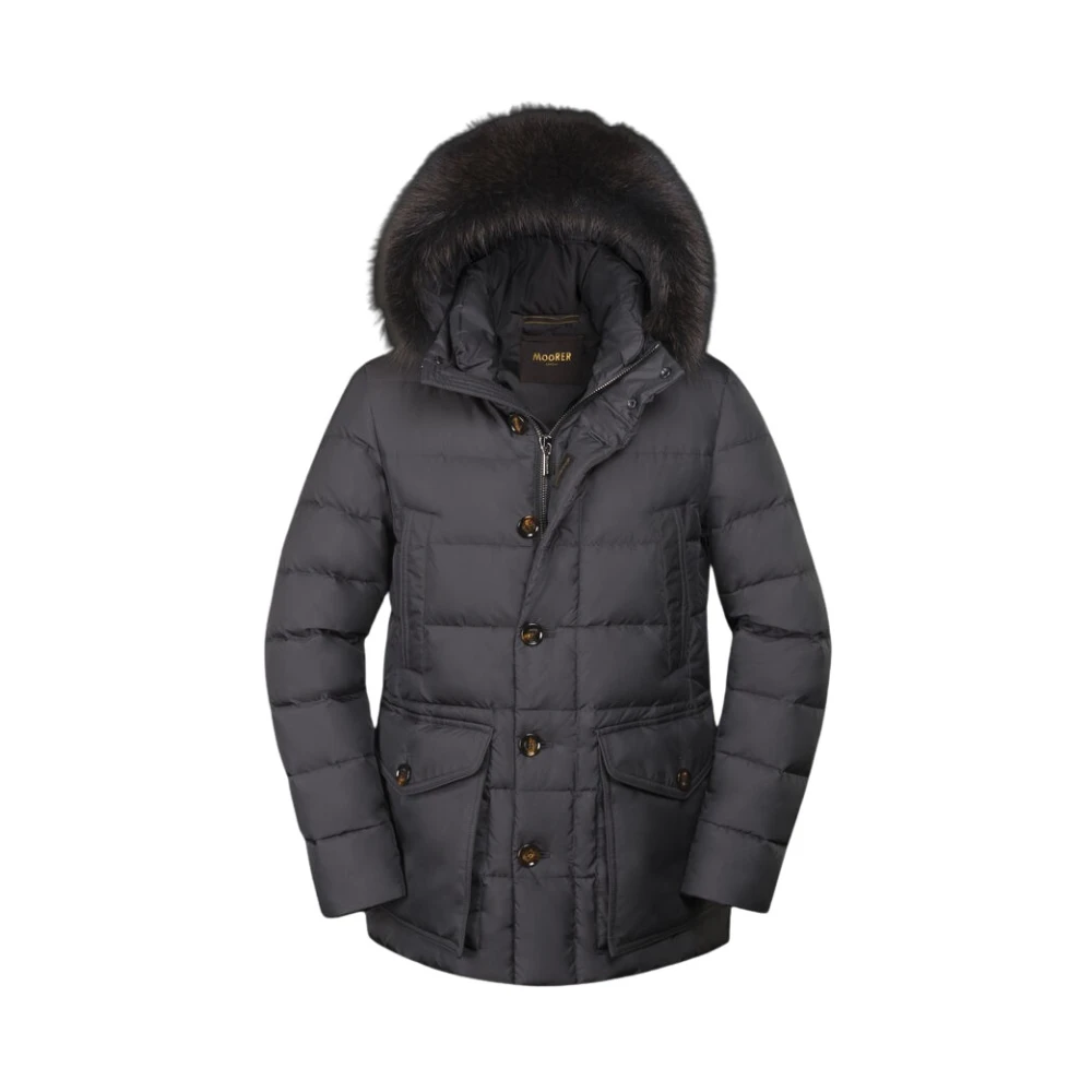 Moorer Men's Black Down Jackets, M, Fagio Parka