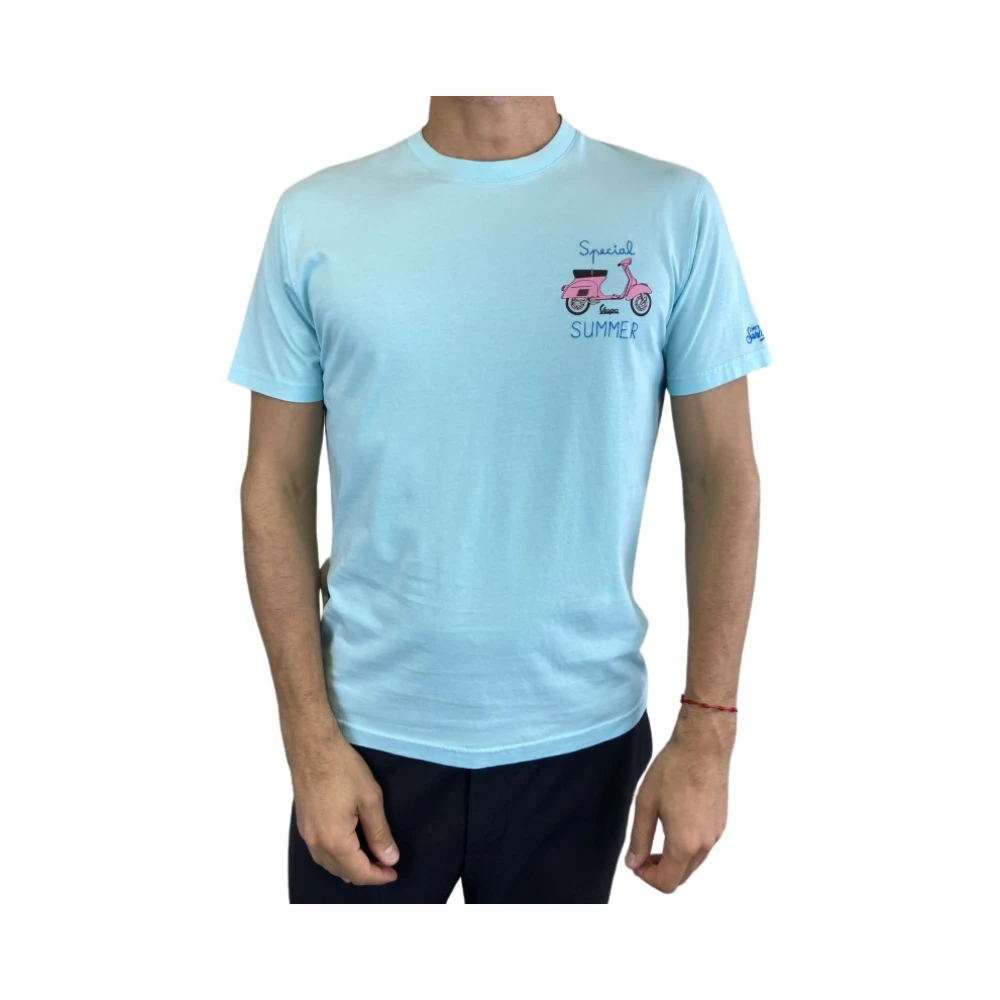 MC2 Saint Barth Korte Mouw Vespa Grafisch T-shirt Blue Heren