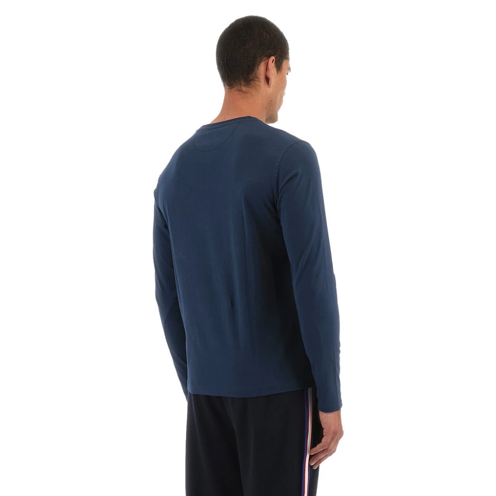 LA MARTINA Geborduurde Katoenen Longsleeve Blue Heren