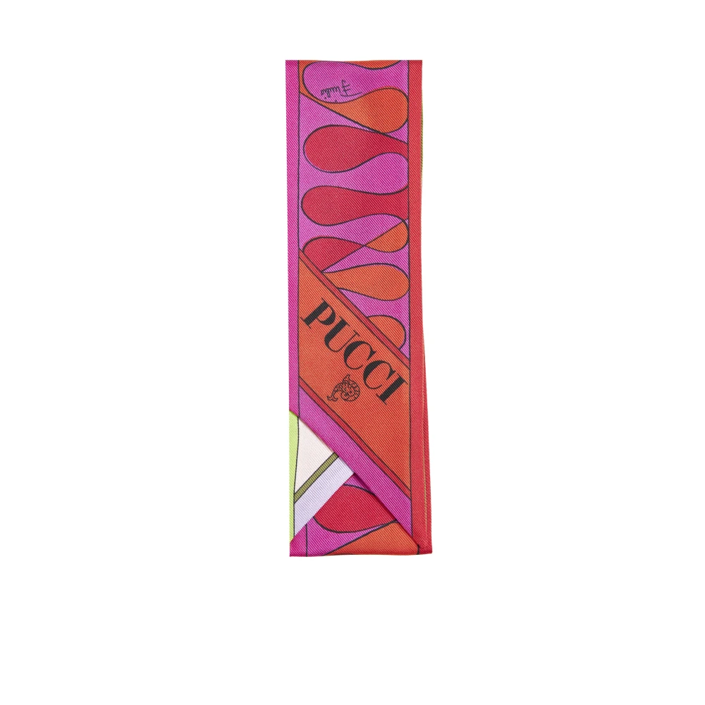 EMILIO PUCCI Grafisch Logo Zijden Sjaal Accessoires Multicolor Dames