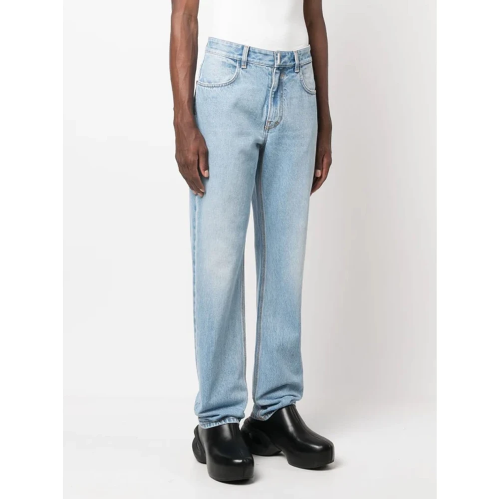 Givenchy Klassieke Stone-Wash Straight Jeans Blue Heren