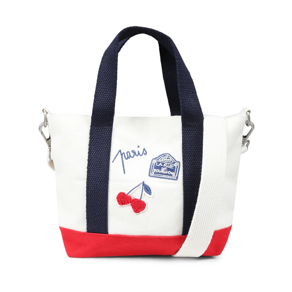 Bonpoint Kersen Geborduurde Casual Ivoor Tas Beige Dames