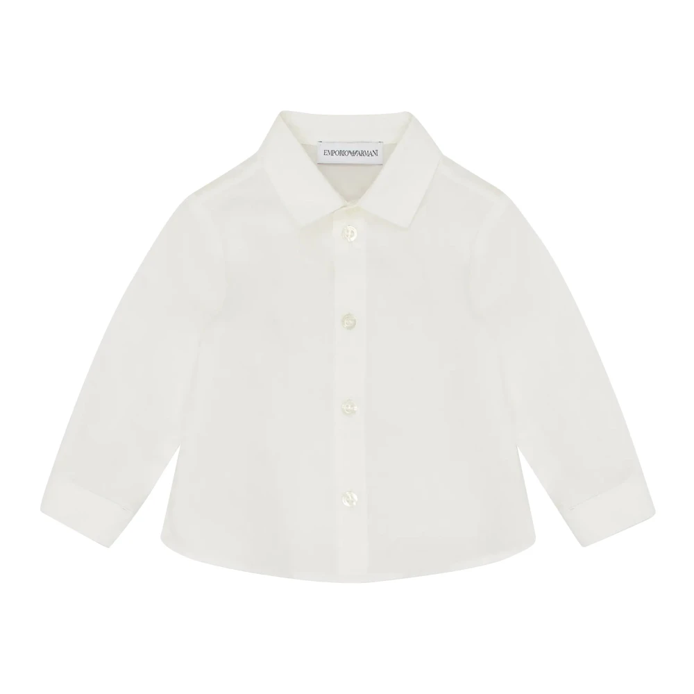 Emporio Armani Boys White Kids Shirts, 9 M, Classic Cotton Shirt