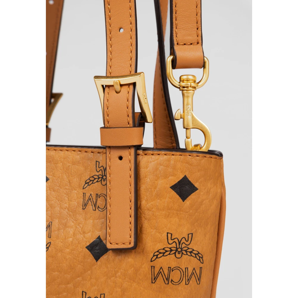 MCM Aren Schoudertas in Visetos Brown Dames